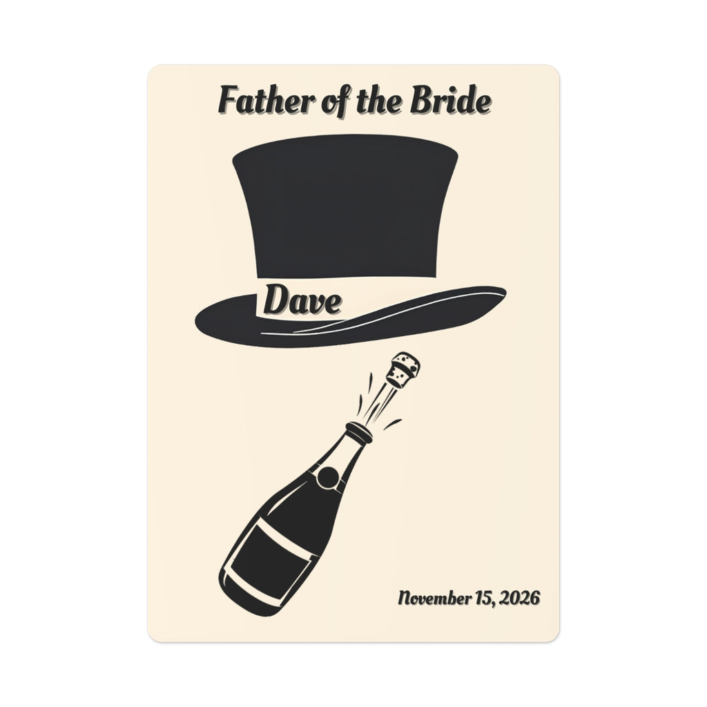 Father of the Bride Playing Cards | Personalized Top Hat - Name & Wedding Date