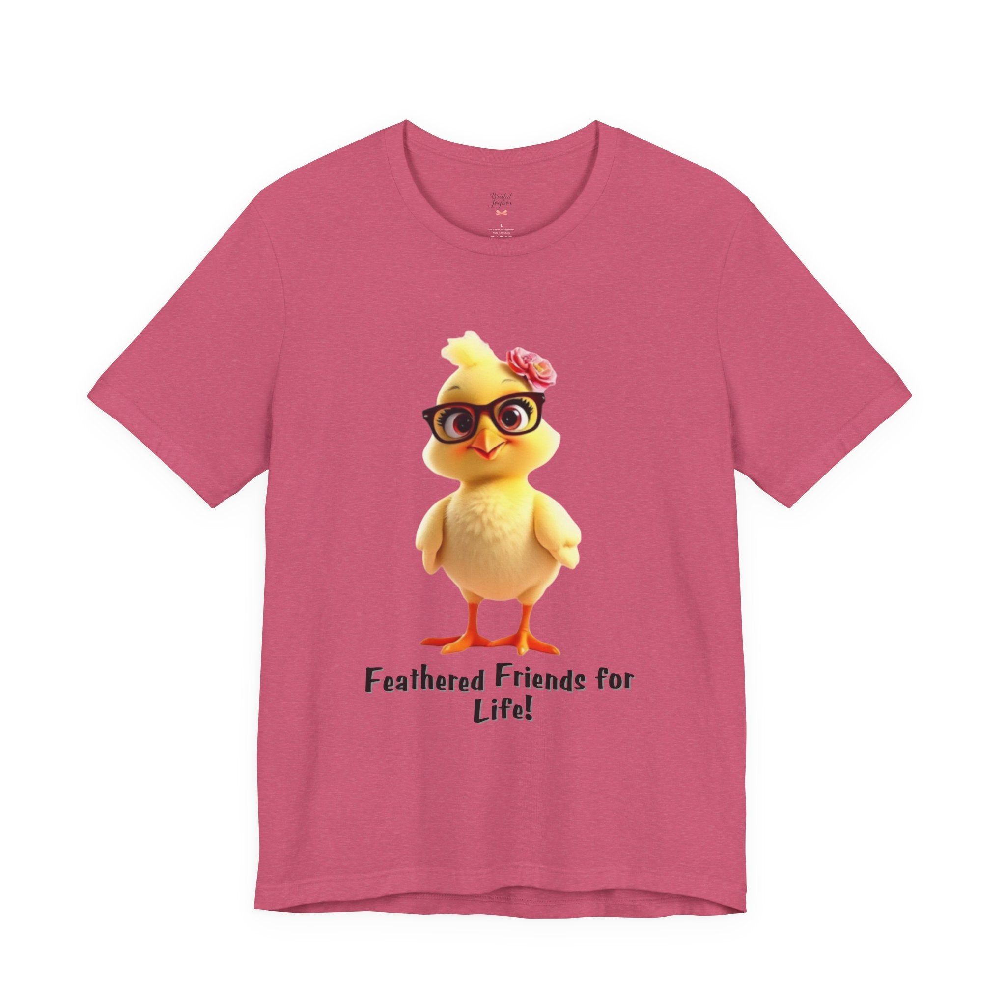 Cute Sunglasses Chick Feathered Friends for Life T-Shirt | Bachelorette Party Hen Night Tee