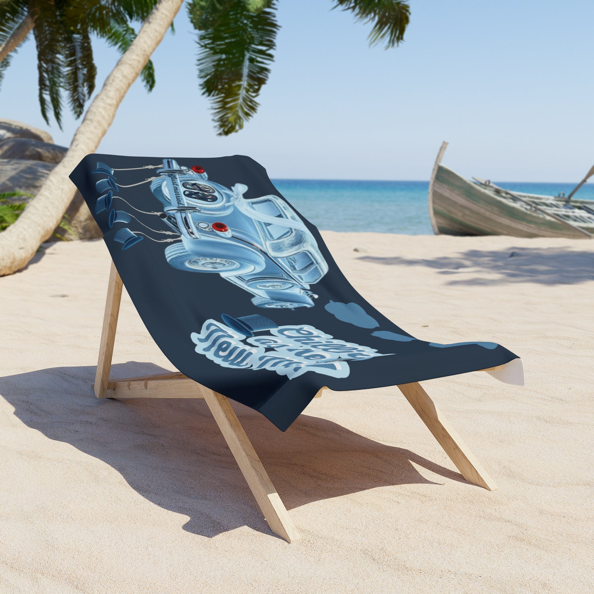 Beach Towel | Just married - Chillin' as the new Mr. - Top hat