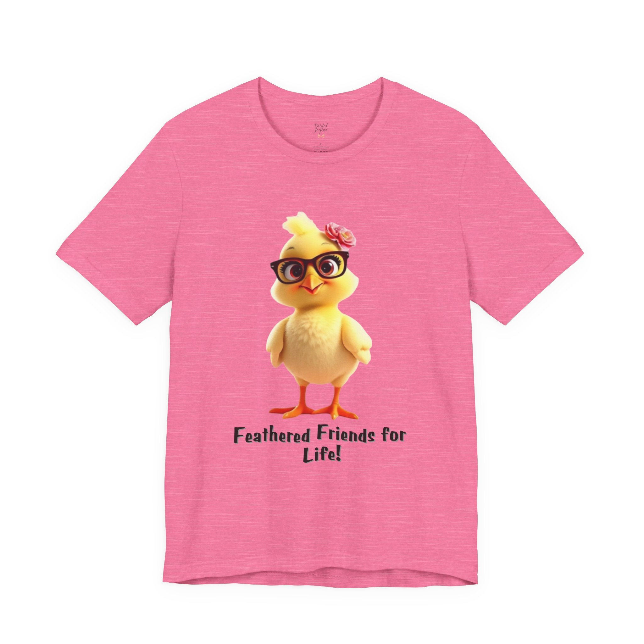 Cute Sunglasses Chick Feathered Friends for Life T-Shirt | Bachelorette Party Hen Night Tee