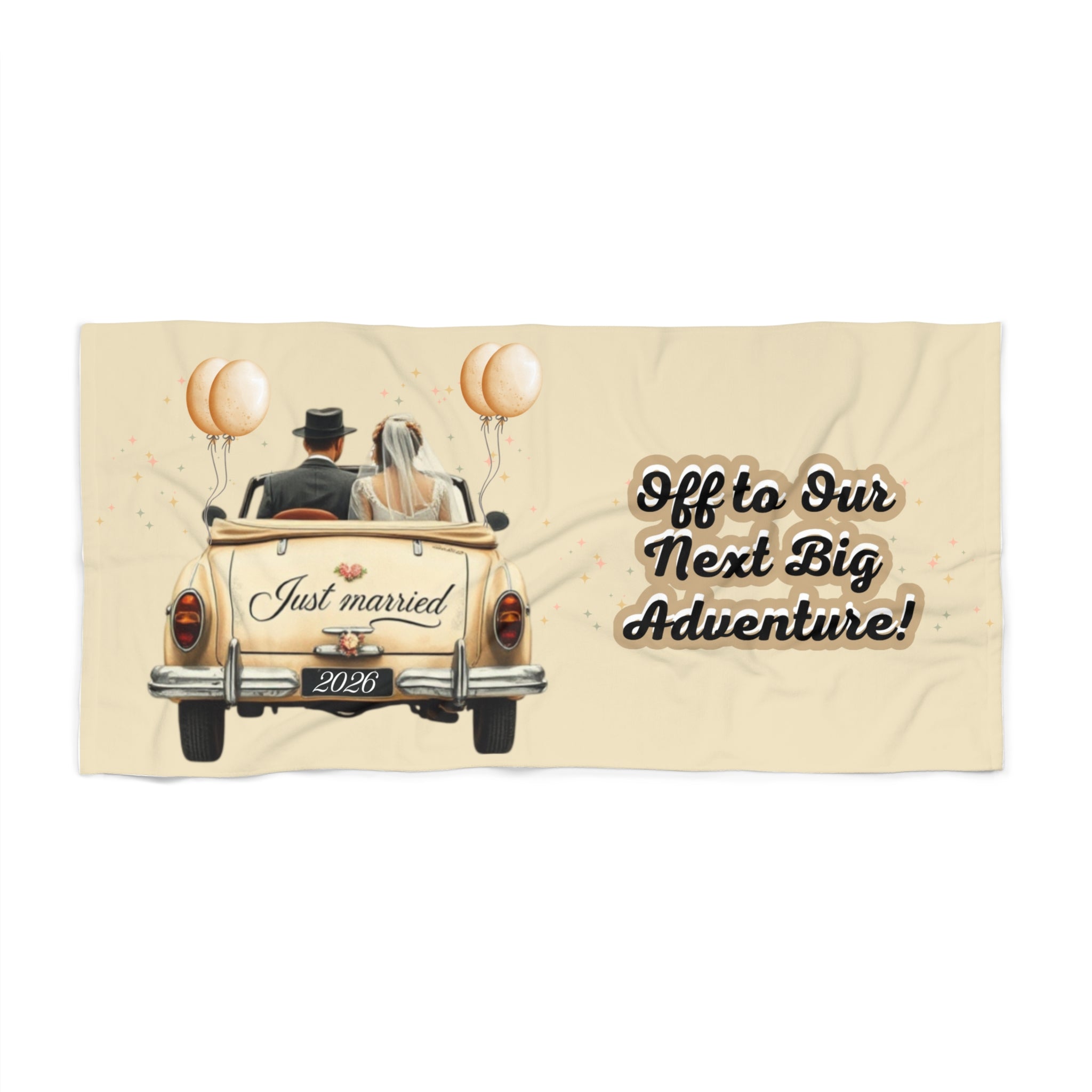 Beach Towel | Just married - Off to our next big adventure