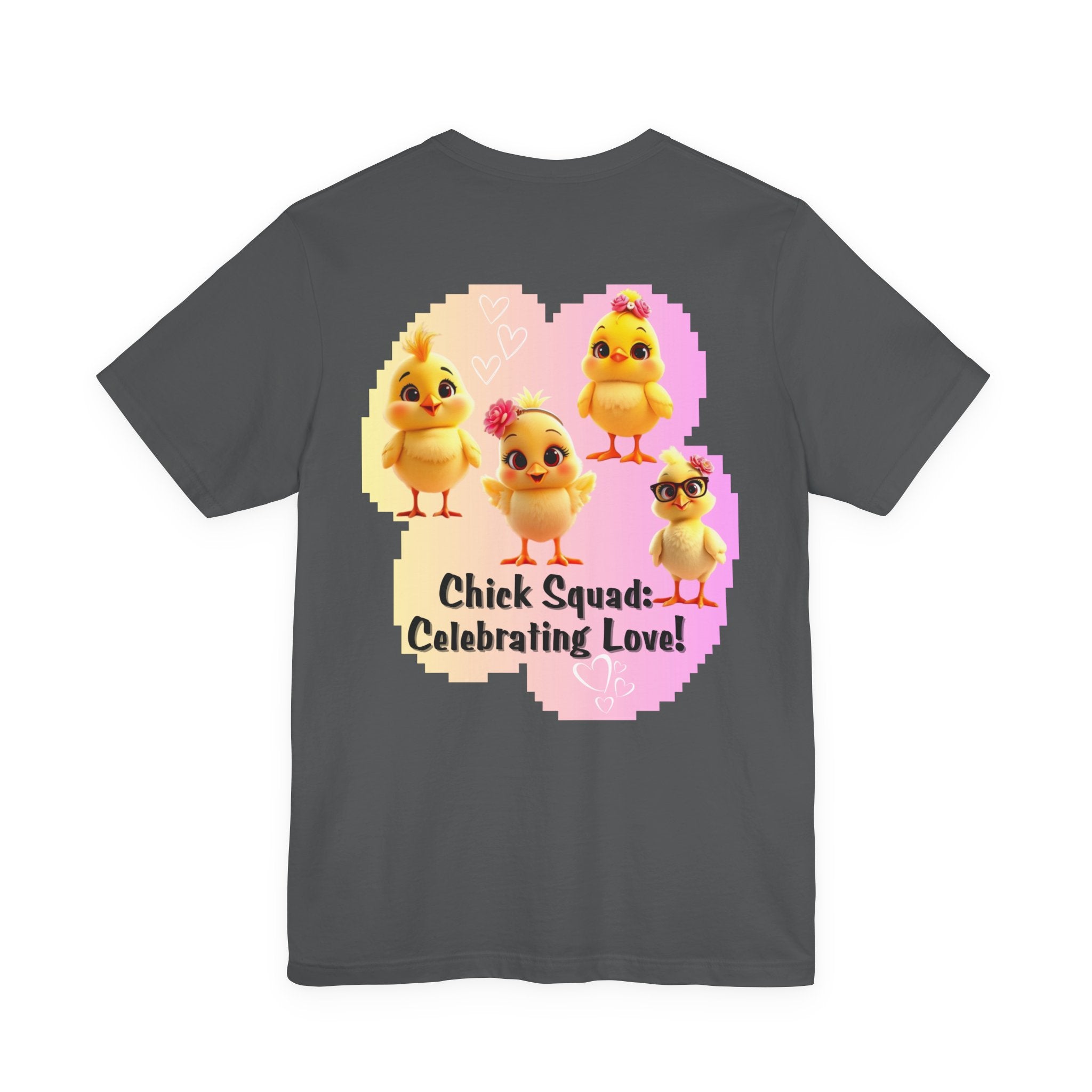 Chick Squad Celebrating Love T-Shirt | Bachelorette Party Hen Night Tee - Pink/Yellow cloud