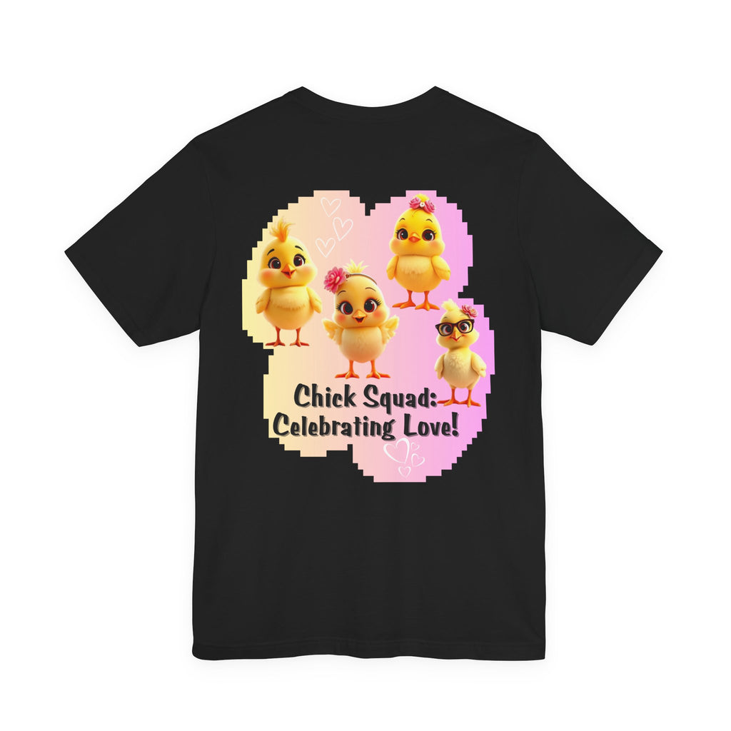 Chick Squad Celebrating Love T-Shirt | Bachelorette Party Hen Night Tee - Pink/Yellow cloud