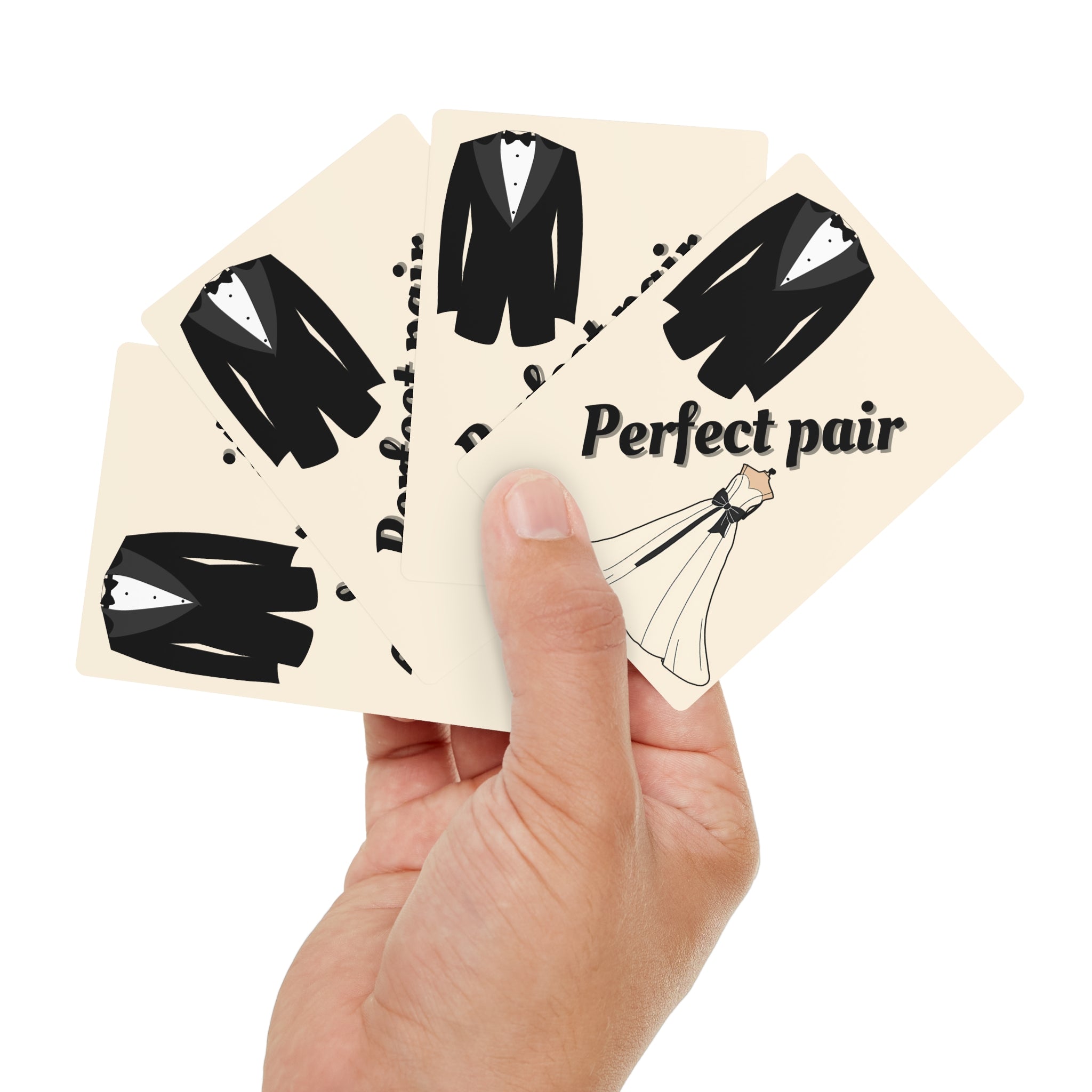 Playing Cards - Bridal party gift | Tuxedo and wedding dress - Perfect pair