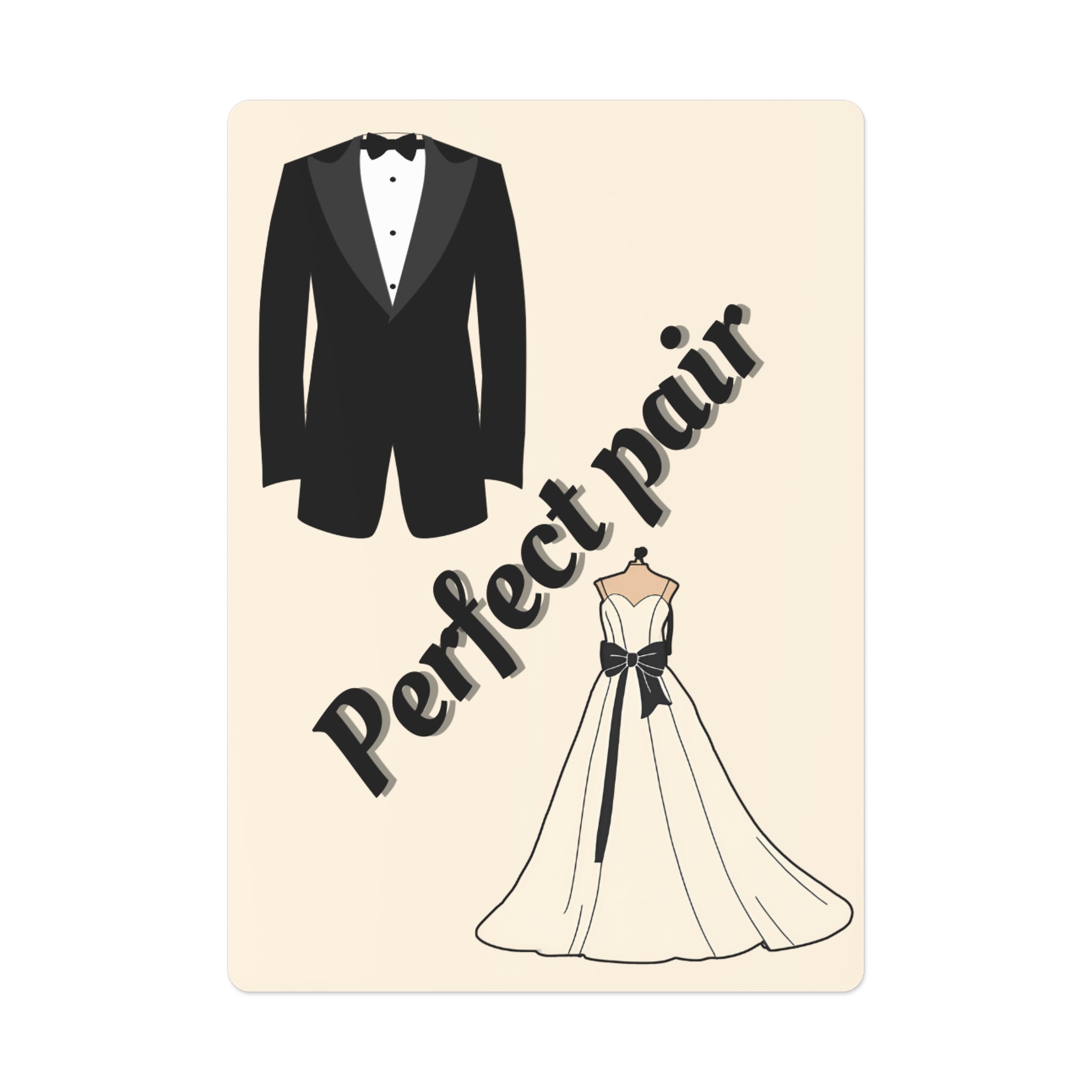Playing Cards - Bridal party gift | Tuxedo and wedding dress - Perfect pair