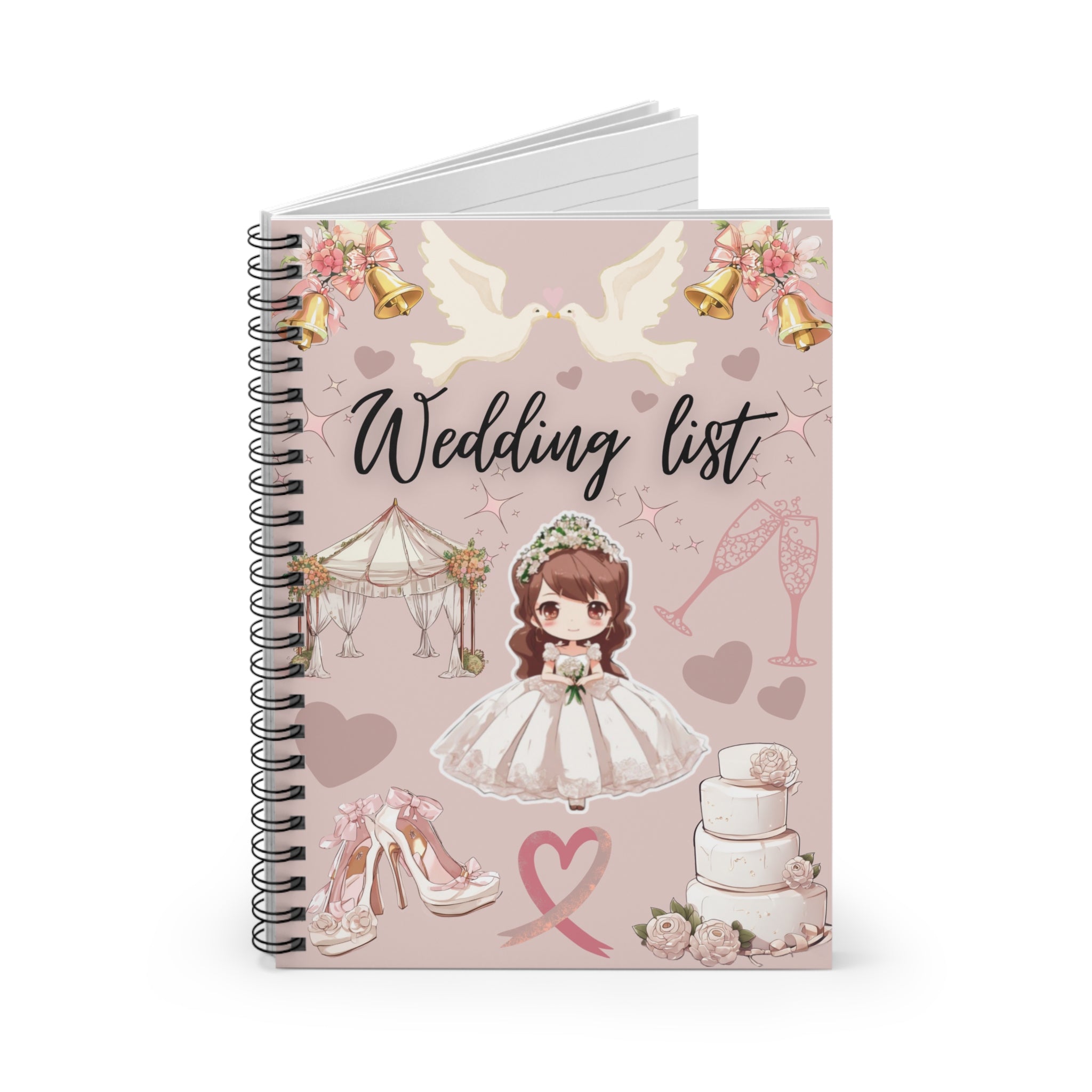 Wedding List Spiral Notebook | Bridal Planner, Wedding Checklist - Natural