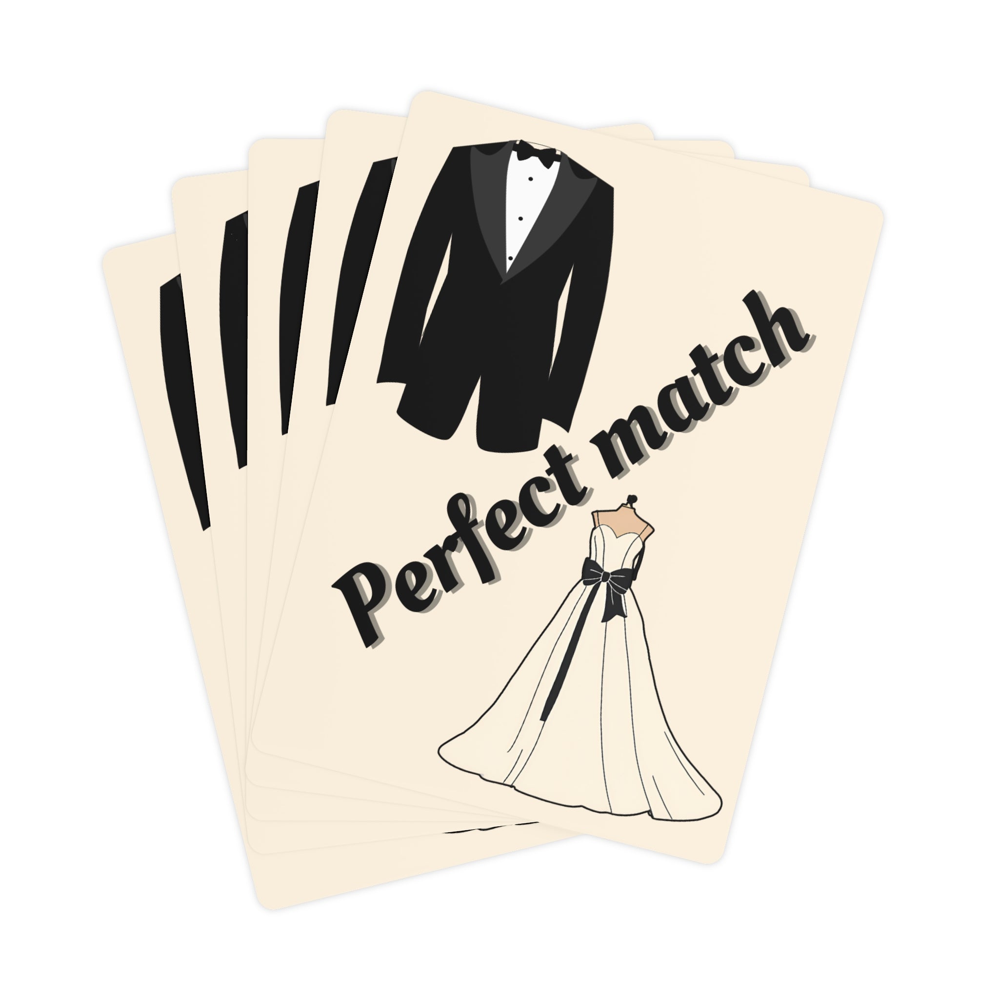 Playing Cards - Bridal party gift | Tuxedo and wedding dress - Perfect match