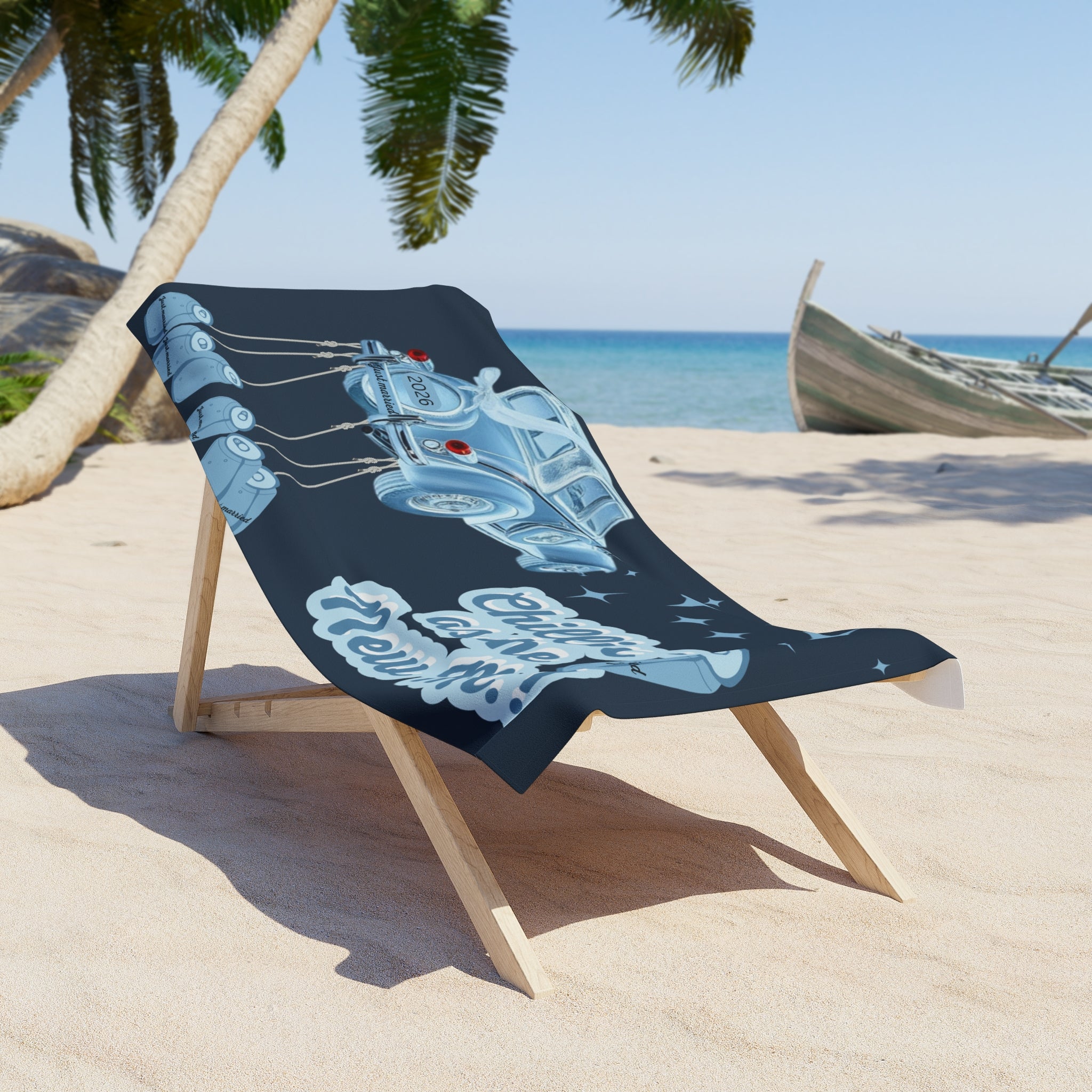 Beach Towel | Just married - Chillin' as the new Mr. - Cans
