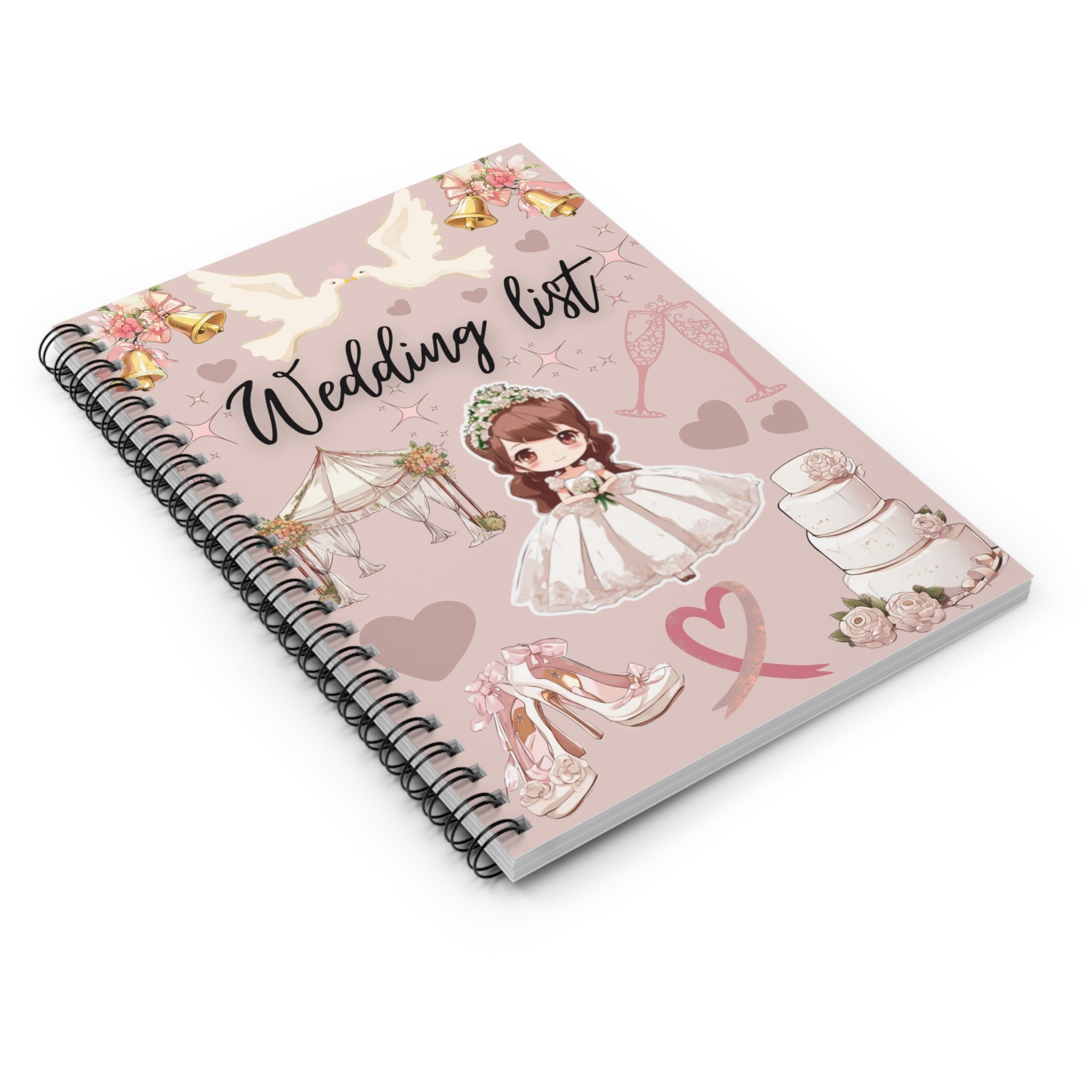 Wedding List Spiral Notebook | Bridal Planner, Wedding Checklist - Natural