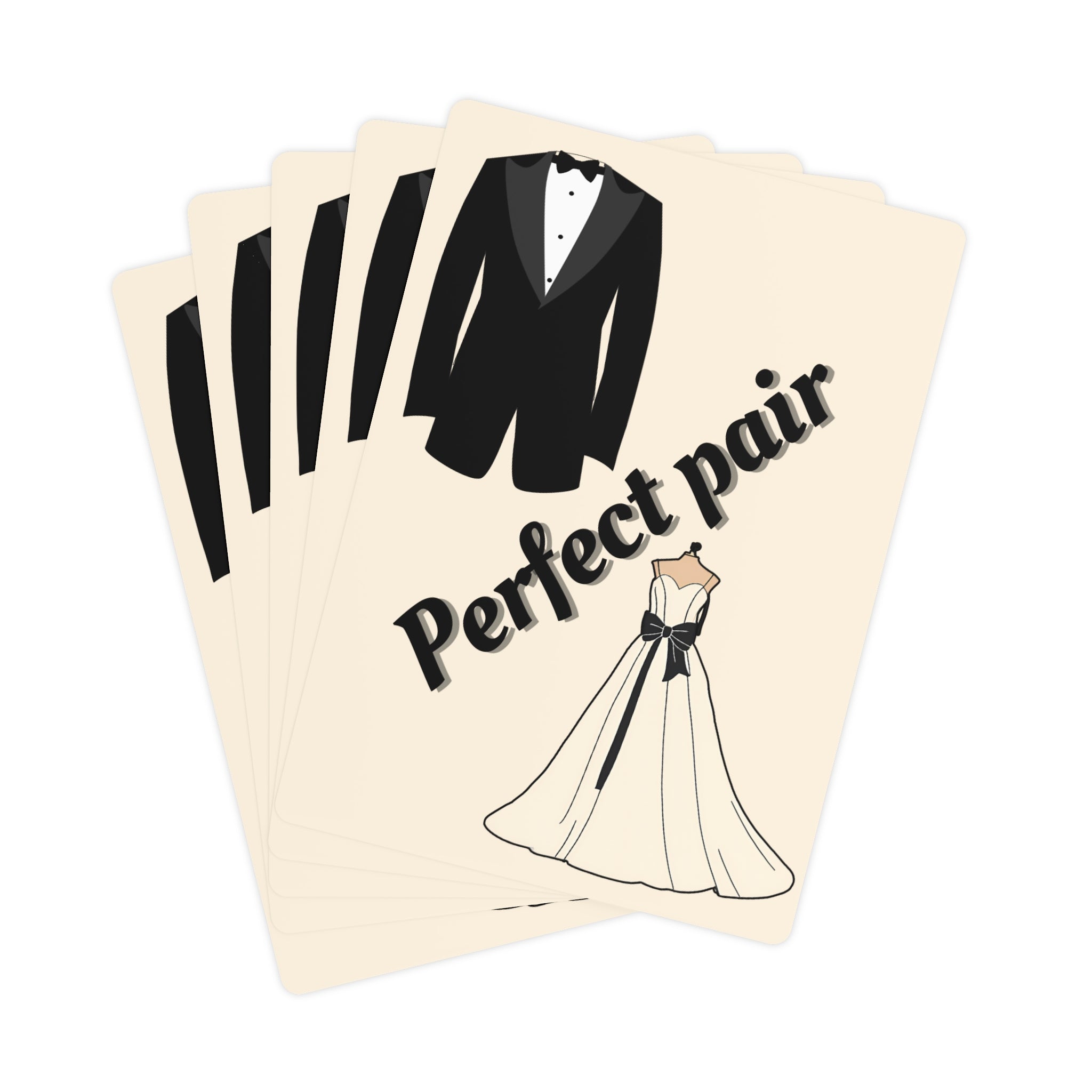 Playing Cards - Bridal party gift | Tuxedo and wedding dress - Perfect pair