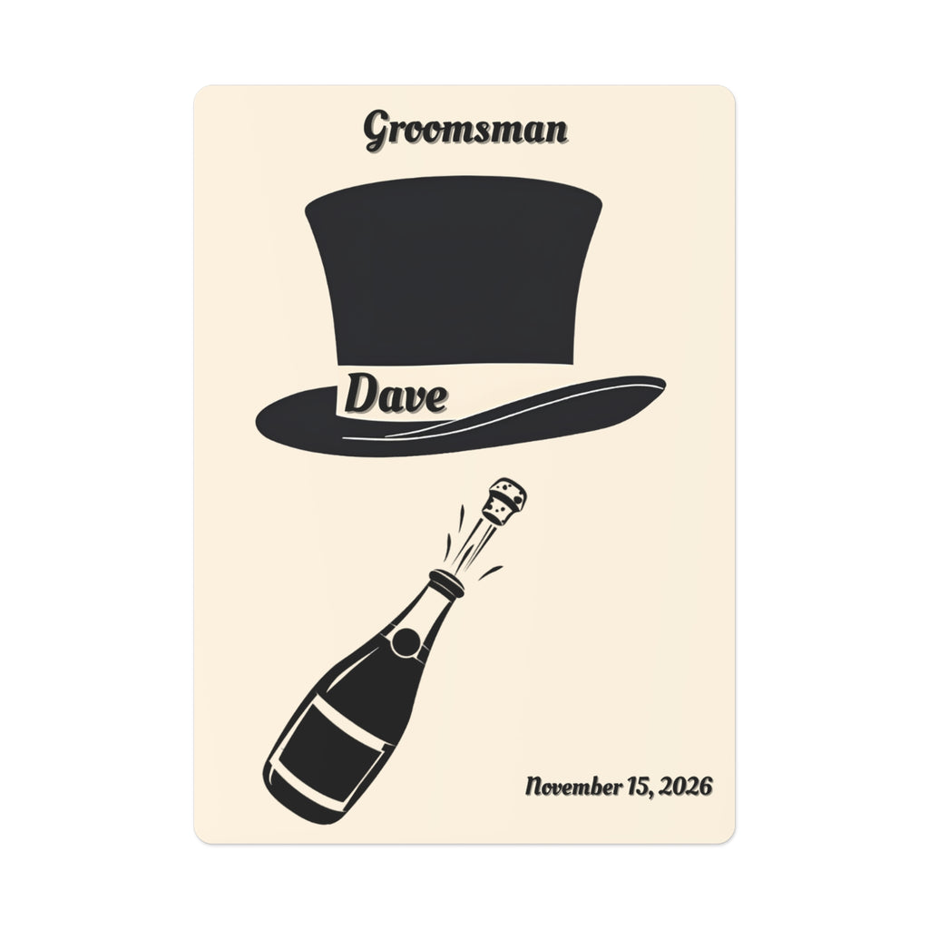 Groomsman Playing Cards | Personalized Top Hat - Name & Wedding Date