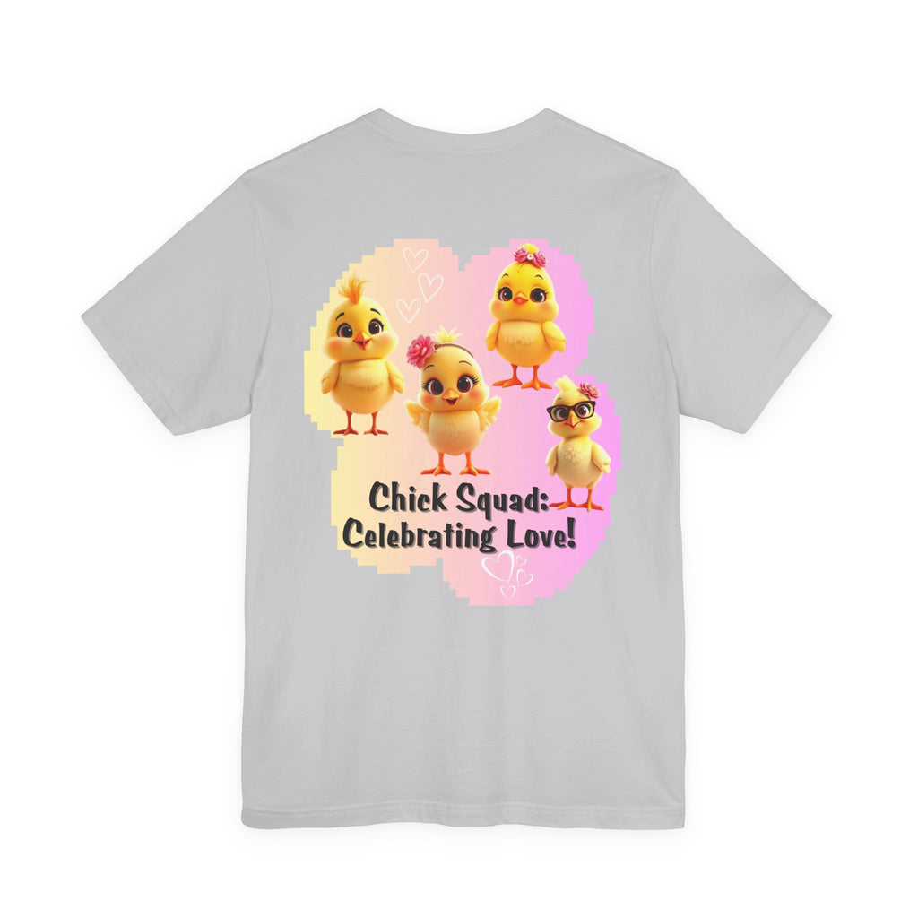 Chick Squad Celebrating Love T-Shirt | Bachelorette Party Hen Night Tee - Pink/Yellow cloud