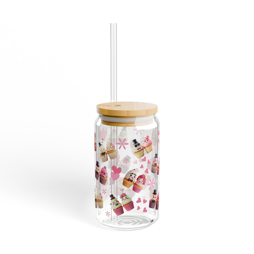 Sipper Glass 16oz - Cupcake design