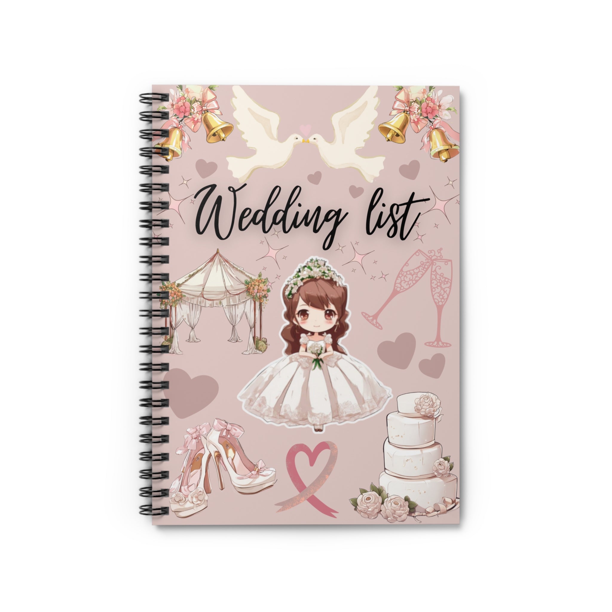 Wedding List Spiral Notebook | Bridal Planner, Wedding Checklist - Natural